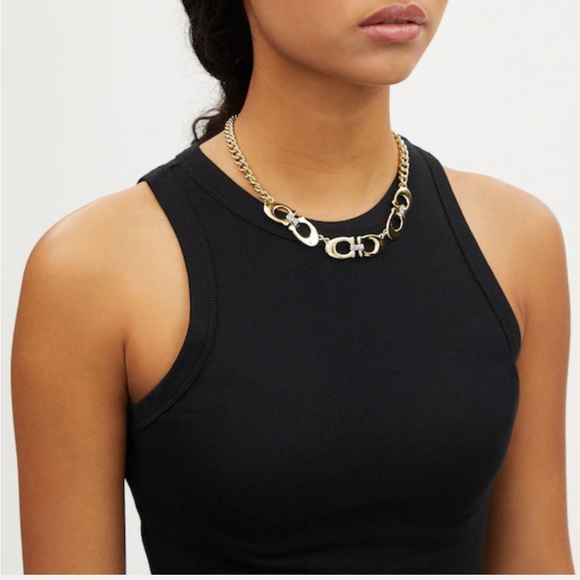 Coach Signature Link Chain Necklace, NWT!! - Picture 2 of 3